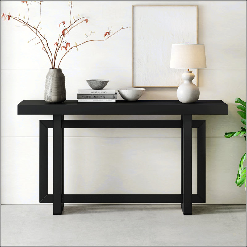 MaMa Contemporary Console Table With Wood Top Extra Long Entryway Table For Entryway Hallway Living Room Foyer Corridor Wayfair